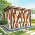 thumbnail image 1 of Outdoor Curtains for Patio Waterproof, Burnt Orange White Moire Outdoor Privacy Panels Grommet, Modern Abstract Art Blackout Outside Curtains for Porch/Cabana/Pergola/Gazebo 54"x108", 1 Panel, 1 of 8