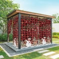 thumbnail image 1 of Outdoor Curtains for Patio Waterproof, Christmas Snowman Outdoor Privacy Panels Grommet, Xmas Snowflake Elk Tree Balls Red Plaid Blackout Outside Curtains for Porch/Cabana 54"x95", 1 Panel, 1 of 8