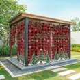 thumbnail image 1 of Outdoor Curtains for Patio Waterproof, Christmas Tree Outdoor Privacy Panels Grommet, Winter Xmas Ball Snowy Red Black Plaid Blackout Outside Curtains for Porch/Cabana 54"x108", 1 Panel, 1 of 8