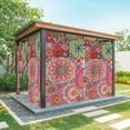 thumbnail image 1 of Outdoor Curtains for Patio Waterproof, Colorful Ethnic Outdoor Privacy Panels Grommet, Modern Abstract National Geometric Red Blackout Outside Curtains for Porch/Cabana 54"x95", 2 Panels, 1 of 8