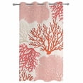 thumbnail image 1 of Outdoor Curtains for Patio Waterproof, Coral Pink Red Grommet Gazebo Curtains Drapes for Porch, Pergola,Backyard,Outside, Privacy Panel 54 x 84 Inch, Coastal Nautical Ocean Beach, 1 of 9