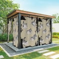 thumbnail image 1 of Outdoor Curtains for Patio Waterproof, Cute Cat Outdoor Privacy Panels Grommet, Black Beige Vintage Animal Blackout Outside Curtains for Porch/Cabana/Pergola/Gazebo 54"x95", 1 Panel, 1 of 8