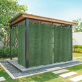 thumbnail image 1 of Outdoor Curtains for Patio Waterproof, Dark Green Burlap Texture Windproof Pravicy Outside Porch Blackout Curtain, Farmhouse Vintage Green Sun Blocking Grommets Curtains for Cabana 2 Panels 54"x95", 1 of 9