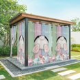 thumbnail image 1 of Outdoor Curtains for Patio Waterproof, Easter Bunny Outdoor Privacy Panels Grommet, Eggs Cute Rabbit Floral Colorful Country Wooden Blackout Outside Curtains for Porch/Cabana 54"x84", 2 Panels, 1 of 8