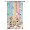 thumbnail image 1 of Outdoor Curtains for Patio Waterproof, Easter Grommet Gazebo Curtains Drapes for Porch, Pergola,Backyard,Outside, Privacy Panel 54 x 108 Inch, Colorful Easter Eggs Rabbits Spring Pastel Wood, 1 of 9
