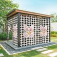 thumbnail image 1 of Outdoor Curtains for Patio Waterproof, Easter Outdoor Privacy Panels Grommet, Spring Rabbits Ears Feet Wildflowers Black Plaid Blackout Outside Curtains for Porch/Cabana 54"x108", 2 Panels, 1 of 8