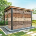 thumbnail image 1 of Outdoor Curtains for Patio Waterproof, Farmhouse Beige Brown Outdoor Privacy Panels Grommet, Vintage Wooden Striped Blackout Outside Curtains for Porch/Cabana/Pergola/Gazebo 54"x84", 2 Panels, 1 of 8