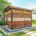 thumbnail image 1 of Outdoor Curtains for Patio Waterproof, Farmhouse Burnt Orange Brown Outdoor Privacy Panels Grommet, Vintage Wooden Striped Blackout Outside Curtains for Porch/Cabana/Pergola/Gazebo 54"x95", 2 Panels, 1 of 8
