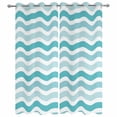 thumbnail image 1 of Outdoor Curtains for Patio Waterproof, Geometric Striped Pattern Grommet Gazebo Curtains Drapes for Porch, Pergola,Backyard,Outside, 2 Privacy Panels 54 x 84 Inch, Aqua White Wave Pattern, 1 of 9
