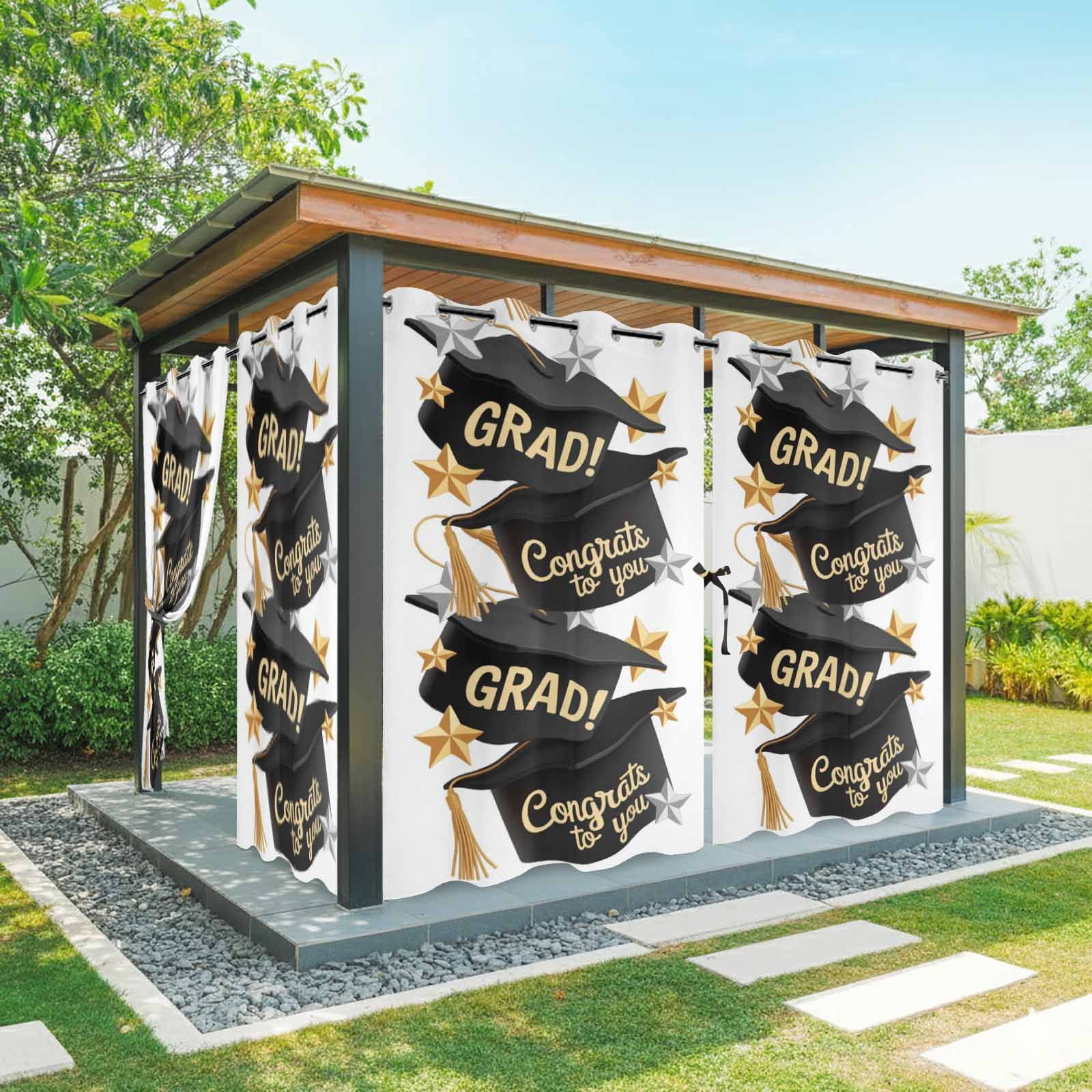 Grad Drapes Outdoor Curtains for Patio Waterproof, Graduate Outdoor Privacy Panels ...