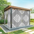 thumbnail image 1 of Outdoor Curtains for Patio Waterproof Gray Flower Indoor/Outdoor Curtain Tiebacks Classical Luxury Abstract Art Privacy Curtain Sun Block Grommet Drapes for Pergolas Gazebo Porch 2 Panel 54x108 Inch, 1 of 9