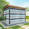 thumbnail image 1 of Outdoor Curtains for Patio Waterproof, Grey Blue Striped Outdoor Privacy Panels Grommet, Farmhouse Stripes Abstract Art Navy Blue Blackout Outside Curtains for Porch/Cabana 54"x95", 2 Panels, 1 of 8