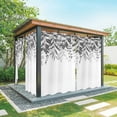 thumbnail image 1 of Outdoor Curtains for Patio Waterproof, Grey Leaves Outdoor Privacy Panels Grommet, Summer Botanical Blackout Outside Curtains for Porch/Cabana/Pergola/Gazebo 54"x84", 1 Panel, 1 of 8