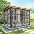 thumbnail image 1 of Outdoor Curtains for Patio Waterproof, Hello Spring Outdoor Privacy Panels Grommet, Pastoral Purple Bottle Floral Black White Plaid Blackout Outside Curtains for Porch/Cabana 54"x95", 2 Panels, 1 of 8