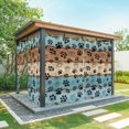 thumbnail image 1 of Outdoor Curtains for Patio Waterproof, Light Blue Brown Outdoor Privacy Panels Grommet, Rustic Farmhouse Dog Paw Vintage Blackout Outside Curtains for Porch/Cabana/Pergola/Gazebo 54"x84", 2 Panels, 1 of 8