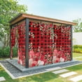 thumbnail image 1 of Outdoor Curtains for Patio Waterproof, Love Heart Valentines Day Outdoor Privacy Panels Grommet, Botanical Eucalyptus Red Plaid Blackout Outside Curtains for Porch/Cabana 54"x108", 1 Panel, 1 of 8