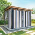 thumbnail image 1 of Outdoor Curtains for Patio Waterproof, Navy Blue Khaki Striped Windproof Pravicy Outside Porch Blackout Curtain, Modern Minimalist Ombre Lines Sun Blocking Curtains for Cabana 2 Panels 54"x84", 1 of 9