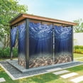 thumbnail image 1 of Outdoor Curtains for Patio Waterproof, Navy Blue Ocean Waves Outdoor Privacy Panels Grommet, Summer Beach Coastal Abstract Blackout Outside Curtains for Porch/Cabana/Pergola/Gazebo 54"x84", 2 Panels, 1 of 8