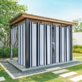 thumbnail image 1 of Outdoor Curtains for Patio Waterproof, Navy Blue Windproof Pravicy Outside Porch Blackout Curtain, Modern White Geometric Vertical Stripes Sun Blocking Grommets Curtains for Cabana 2 Panels 54"x84", 1 of 9