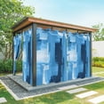 thumbnail image 1 of Outdoor Curtains for Patio Waterproof, Ombre Blue Outdoor Privacy Panels Grommet, Modern Abstract Oil Painting Geometric Artwork Blackout Outside Curtains for Porch/Cabana 54"x84", 1 Panel, 1 of 8