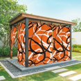 thumbnail image 1 of Outdoor Curtains for Patio Waterproof Orange Black Circle Lines Indoor/Outdoor Curtain Tiebacks Stripe Modern Abstract Art Privacy Sun Block Grommet Drapes for Pergolas Gazebo 2 Panel 54x108 Inch, 1 of 9