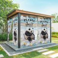 thumbnail image 1 of Outdoor Curtains for Patio Waterproof Panda Sitting on The Toilet Indoor/Outdoor Curtain Tiebacks Funny Animal Daisy Teal Wood Privacy Sun Block Grommet Drapes for Pergolas Gazebo 2 Panel 54x108, 1 of 9