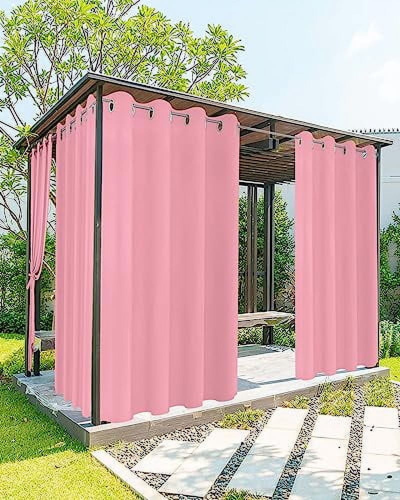 Outdoor Curtains for Patio Waterproof, Pink Outside Curtain 2 Panel ...