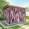 thumbnail image 1 of Outdoor Curtains for Patio Waterproof, Pink Stripe Windproof Pravicy Outside Porch Blackout Curtain, Gradient Grey Moire Geometric Modern Abstract Sun Blocking Curtains for Cabana 2 Panels 54"x108", 1 of 9