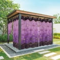 thumbnail image 1 of Outdoor Curtains for Patio Waterproof, Purple Geometric Outdoor Privacy Panels Grommet, Ombre Modern Abstract Art Blackout Outside Curtains for Porch/Cabana/Pergola/Gazebo 54"x84", 2 Panels, 1 of 8