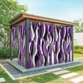 thumbnail image 1 of Outdoor Curtains for Patio Waterproof, Purple Stripe Windproof Pravicy Outside Porch Blackout Curtain, Black Grey White Gradient Striped Geometric Sun Blocking Grommets Curtains for Cabana 54"x95", 1 of 9