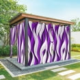 thumbnail image 1 of Outdoor Curtains for Patio Waterproof, Purple White Moire Outdoor Privacy Panels Grommet, Modern Abstract Art Blackout Outside Curtains for Porch/Cabana/Pergola/Gazebo 54"x84", 2 Panels, 1 of 8