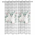 thumbnail image 1 of Outdoor Curtains for Patio Waterproof, Rabbits Easter Grommet Gazebo Curtains Drapes for Porch, Pergola,Backyard,Outside, 2 Privacy Panels 54 x 95 Inch, Spring Green Eucalyptus Leaves Grey Plaid, 1 of 9