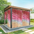 thumbnail image 1 of Outdoor Curtains for Patio Waterproof, Red Ombre Coastal Windproof Pravicy Outside Porch Blackout Curtain, Summer Nautical Beach Ocean Seaside Sun Blocking Grommets Curtains for Cabana Gazebo 54"x95", 1 of 9