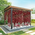 thumbnail image 1 of Outdoor Curtains for Patio Waterproof, Red Plaid Christmas Outdoor Privacy Panels Grommet, Xmas Snowman Truck Snowflake Tree Balls Blackout Outside Curtains for Porch/Cabana 54"x108", 1 Panel, 1 of 8