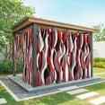thumbnail image 1 of Outdoor Curtains for Patio Waterproof, Red Stripe Windproof Pravicy Outside Porch Blackout Curtain, Grey White Ombre Geometric Modern Abstract Sun Blocking Curtains for Cabana 2 Panels 54"x95", 1 of 9