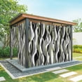 thumbnail image 1 of Outdoor Curtains for Patio Waterproof, Sage Green Stripe Windproof Pravicy Outside Porch Blackout Curtain, Grey White Geometric Modern Abstract Sun Blocking Grommets Curtains for Cabana 54"x84", 1 of 9