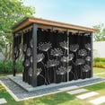 thumbnail image 1 of Outdoor Curtains for Patio Waterproof, Spring Dandelion Outdoor Privacy Panels Grommet, Modern Country Flower Black White Blackout Outside Curtains for Porch/Cabana/Pergola/Gazebo 54"x108", 2 Panels, 1 of 8