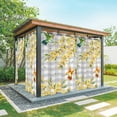 thumbnail image 1 of Outdoor Curtains for Patio Waterproof, Spring Forsythia Flowers Outdoor Privacy Panels Grommet, Yellow Floral Hummingbird Gray Plaid Blackout Outside Curtains for Porch/Cabana 54"x95", 1 Panel, 1 of 8