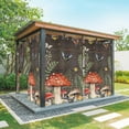 thumbnail image 1 of Outdoor Curtains for Patio Waterproof, Spring Mushrooms Outdoor Privacy Panels Grommet, Farmhouse Pastoral Botanical Brown Wood Blackout Outside Curtains for Porch/Cabana 54"x108", 1 Panel, 1 of 8