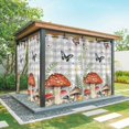 thumbnail image 1 of Outdoor Curtains for Patio Waterproof, Spring Mushrooms Outdoor Privacy Panels Grommet, Farmhouse Pastoral Botanical Gray Plaid Blackout Outside Curtains for Porch/Cabana 54"x95", 1 Panel, 1 of 8