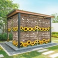 thumbnail image 1 of Outdoor Curtains for Patio Waterproof, Spring Sunflowers Outdoor Privacy Panels Grommet, Farmhouse Brown Wooden Plank Blackout Outside Curtains for Porch/Cabana/Pergola/Gazebo 54"x84", 1 Panel, 1 of 8