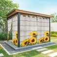 thumbnail image 1 of Outdoor Curtains for Patio Waterproof, Spring Sunflowers Outdoor Privacy Panels Grommet, Yellow Floral Turquoise Farmhouse Grey Wooden Blackout Outside Curtains for Porch/Cabana 54"x95", 1 Panel, 1 of 8