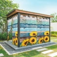thumbnail image 1 of Outdoor Curtains for Patio Waterproof, Spring Sunflowers Outdoor Privacy Panels Grommet, Yellow Floral Turquoise Farmhouse Wood Grain Blackout Outside Curtains for Porch/Cabana 54"x108", 1 Panel, 1 of 8