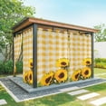 thumbnail image 1 of Outdoor Curtains for Patio Waterproof, Spring Sunflowers Outdoor Privacy Panels Grommet, Yellow White Plaid Farmhouse Rustic Blackout Outside Curtains for Porch/Cabana/Pergola/Gazebo 54"x84", 1 Panel, 1 of 8