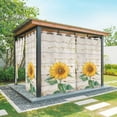 thumbnail image 1 of Outdoor Curtains for Patio Waterproof, Sunflower Outdoor Privacy Panels Grommet, Yellow Summer Botanical Bee Vintage Wooden Blackout Outside Curtains for Porch/Cabana/Pergola/Gazebo 54"x95", 2 Panels, 1 of 8