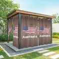 thumbnail image 1 of Outdoor Curtains for Patio Waterproof, US Independence Day Outdoor Privacy Panels Grommet, Retro American Flag Wood Brown Blackout Outside Curtains for Porch/Cabana/Pergola/Gazebo 54"x84", 1 Panel, 1 of 8