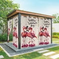 thumbnail image 1 of Outdoor Curtains for Patio Waterproof, Valentine's Day Outdoor Privacy Panels Grommet, Red Flamingos Roses Love Romance Beige Blackout Outside Curtains for Porch/Cabana 54"x95", 1 Panel, 1 of 8