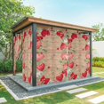 thumbnail image 1 of Outdoor Curtains for Patio Waterproof, Valentines Love Heart Outdoor Privacy Panels Grommet, Eucalyptus Red Love Heart Wooden Blackout Outside Curtains for Porch/Cabana 54"x84", 2 Panels, 1 of 8