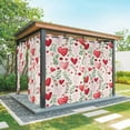 thumbnail image 1 of Outdoor Curtains for Patio Waterproof, Valentines Outdoor Privacy Panels Grommet, Pink Red Love Heart Green Botanical Spring Blackout Outside Curtains for Porch/Cabana 54"x84", 2 Panels, 1 of 8