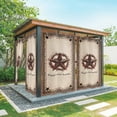 thumbnail image 1 of Outdoor Curtains for Patio Waterproof, Western Star Vintage Outdoor Privacy Panels Grommet, Country Texas Stars Buffalo Plaid Brown Blackout Outside Curtains for Porch/Cabana 54"x108", 1 Panel, 1 of 8